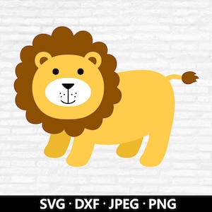 Leone Svg, file vettoriale Baby Lion, Safari Animal Clipart, Kids Baby Animal Lion Png, Zoo Animal Shirt, Lion Cut file Download digitale