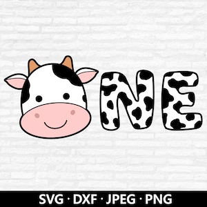 Vache un anniversaire SVG, 1er anniversaire SVG, vache mignonne Svg, fichiers coupe anniversaire vache, vache visage Clipart, chemise de fête d'anniversaire PNG en téléchargement numérique
