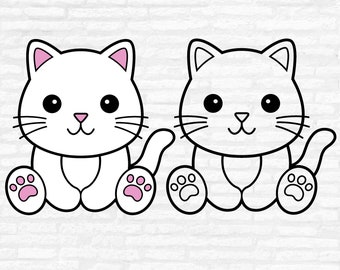 Katze SVG, süße Katze geschnitten, Datei, Kitty SVG, Kätzchen zwar, Baby Katze geschnitten, Kawaii Katze, Kitty Vektor, Katzenliebhaber SVG, Katzensilhouette, Katzenclipart