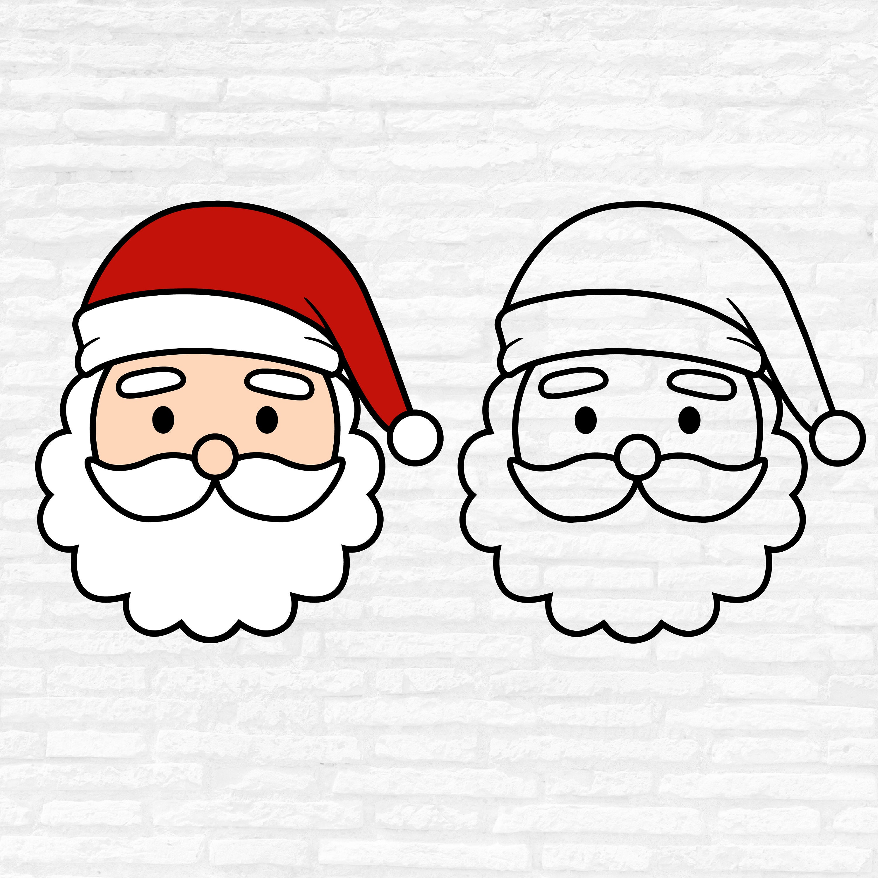 Weihnachtsmann Gesicht SVG Süßer Weihnachtsmann Layered Cut | Etsy