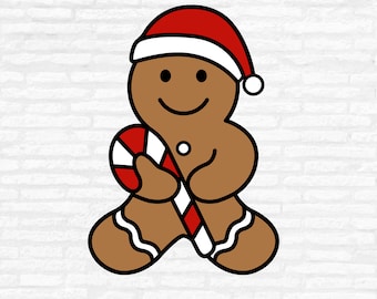 Cute Gingerbread SVG, Christmas Gingerbread Svg, Christmas Svg, Gingerbread Man Svg, Christmas Clip Art, Cut Files Cricut, Silhouette File