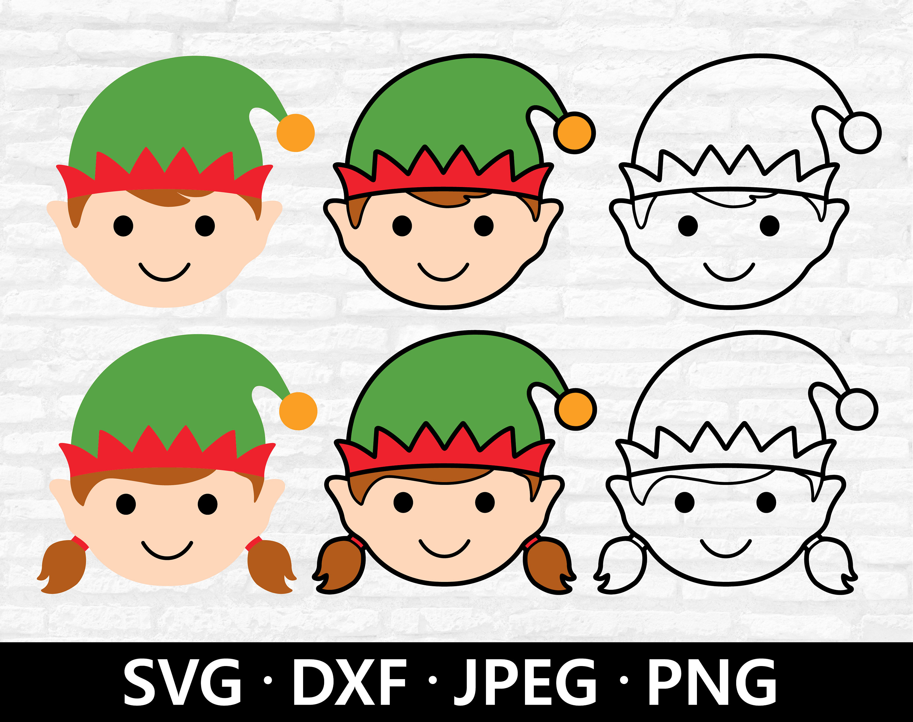 Elf Girl Face Svg - Etsy Canada