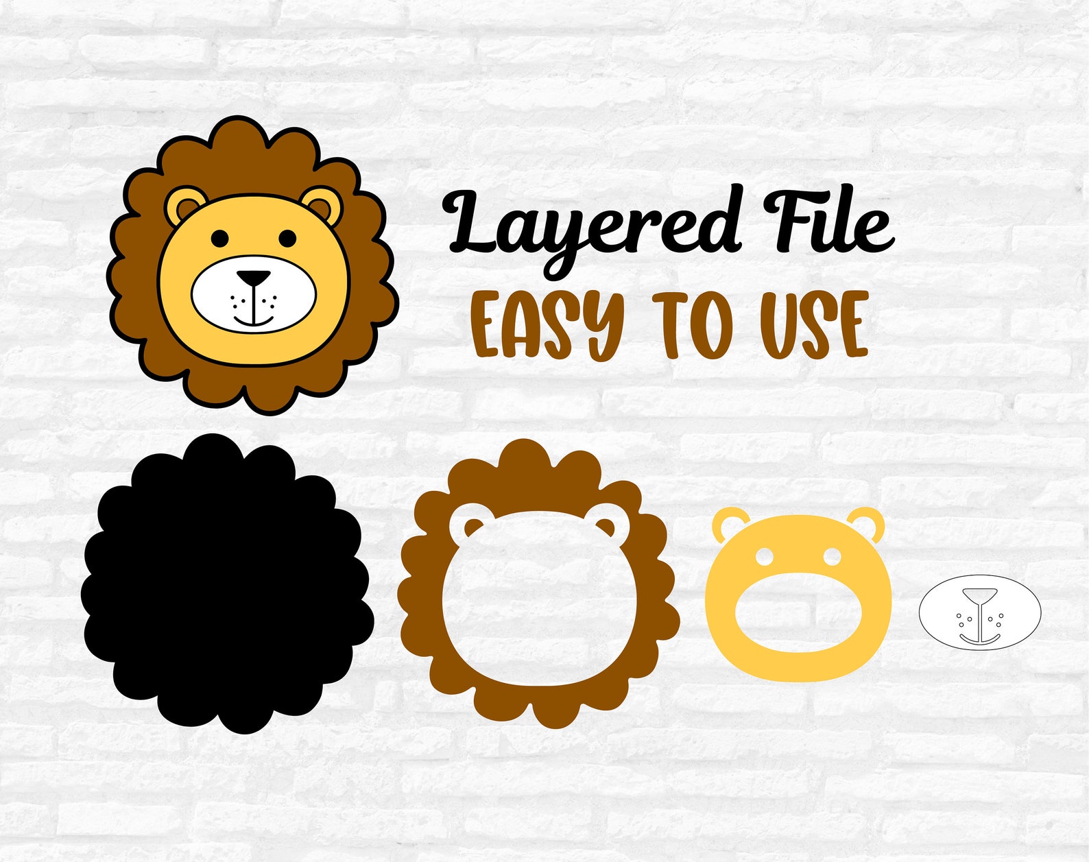 Safari Animal Faces SVG: Jungle Clipart Bundle, Layered Cut File ...