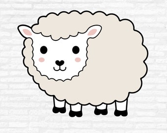 Cute Baby Sheep SVG, Farm Animal Vector Clipart (Digital Download)