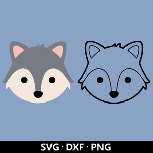 Wolf gezicht Svg, Wolf svg, Wolf hoofd snijden bestand, Baby Boy Girl Kids Woodland Clipart, schattige dieren vector, Wolf Cut bestanden digitale download