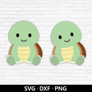 Tortuga linda SVG, vector de tortuga, archivo de capas de tortuga, camiseta PNG de baby shower, clipart de animales de guardería, archivos de corte de tortuga, descarga digital