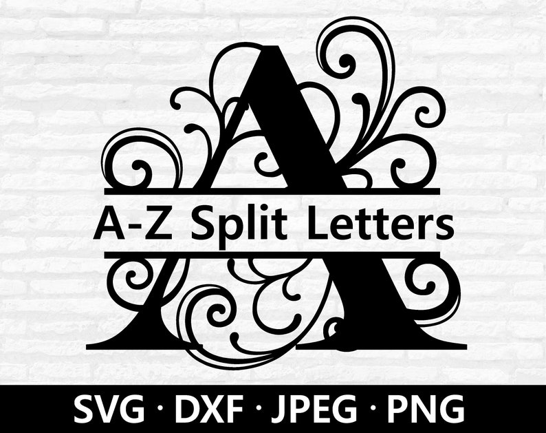 Split Monogram SVG Split Alphabet Letters Svg Alphabets With - Etsy