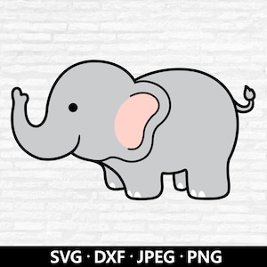 Baby Elephant SVG, Elephant Layered file, Cute animals clipart, Baby Shower Svg, Jungle Animal Svg, Elephant cut files Digital Download