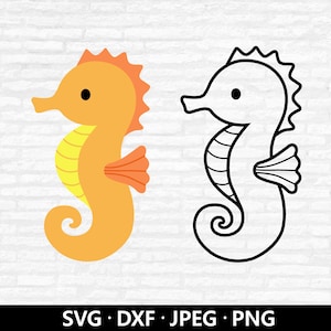 Schattig zeepaardje SVG, zeedieren, zeepaardje clipart, babyshower png, overzicht zeepaardje, Ocean Marine Beach dier gesneden bestanden digitale download