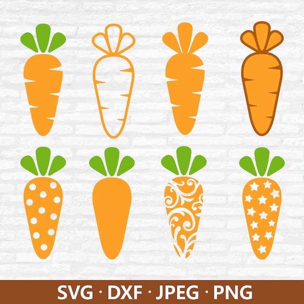 Carrot SVG, Easter SVG, Carrot Bundle SVG, Easter Egg Svg, Easter Bunny Svg, Orange Carrot Svg, Carrot Cut files Digital download