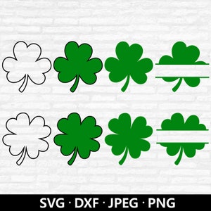 Klee Bundle SVG, St. Patricks Day Clipart, Shamrock Vektor, Kleeblatt DXF, Shamrock Name Rahmen PNG, Klee Schnitt Dateien digitaler Download