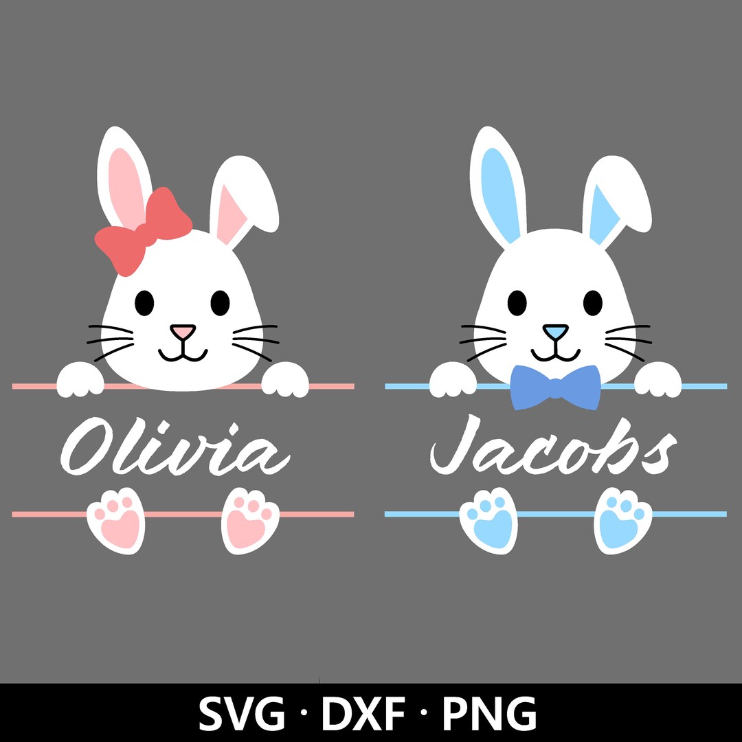 Bunny Name Frame SVG Bunny Monogram Frame Svg Bunny Svg Etsy