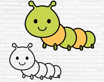 Caterpillar SVG, Spring Animal Clipart (Digital Download)