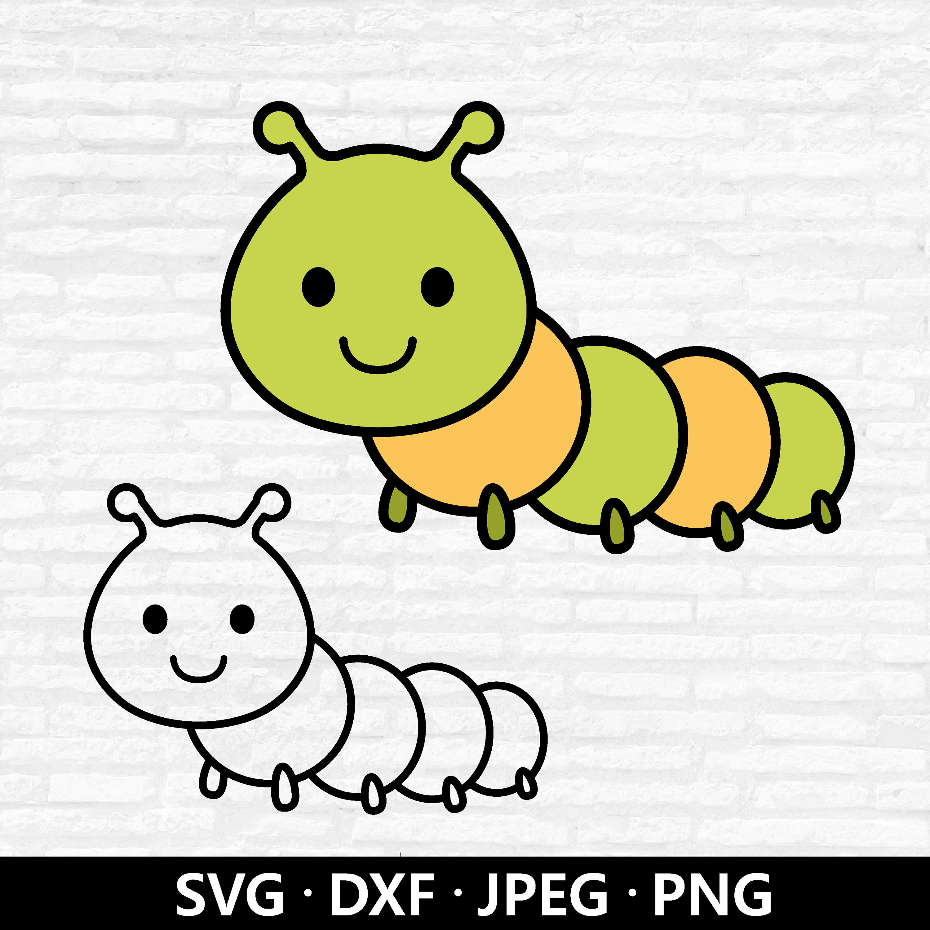 Caterpillar SVG, Worm Svg, Insect SVG File, Caterpillar Clipart, Bug
