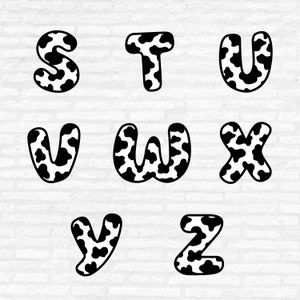 Cow Font Svg Cow Print Alphabet Svg Numbers Svg Cow Letters Svg