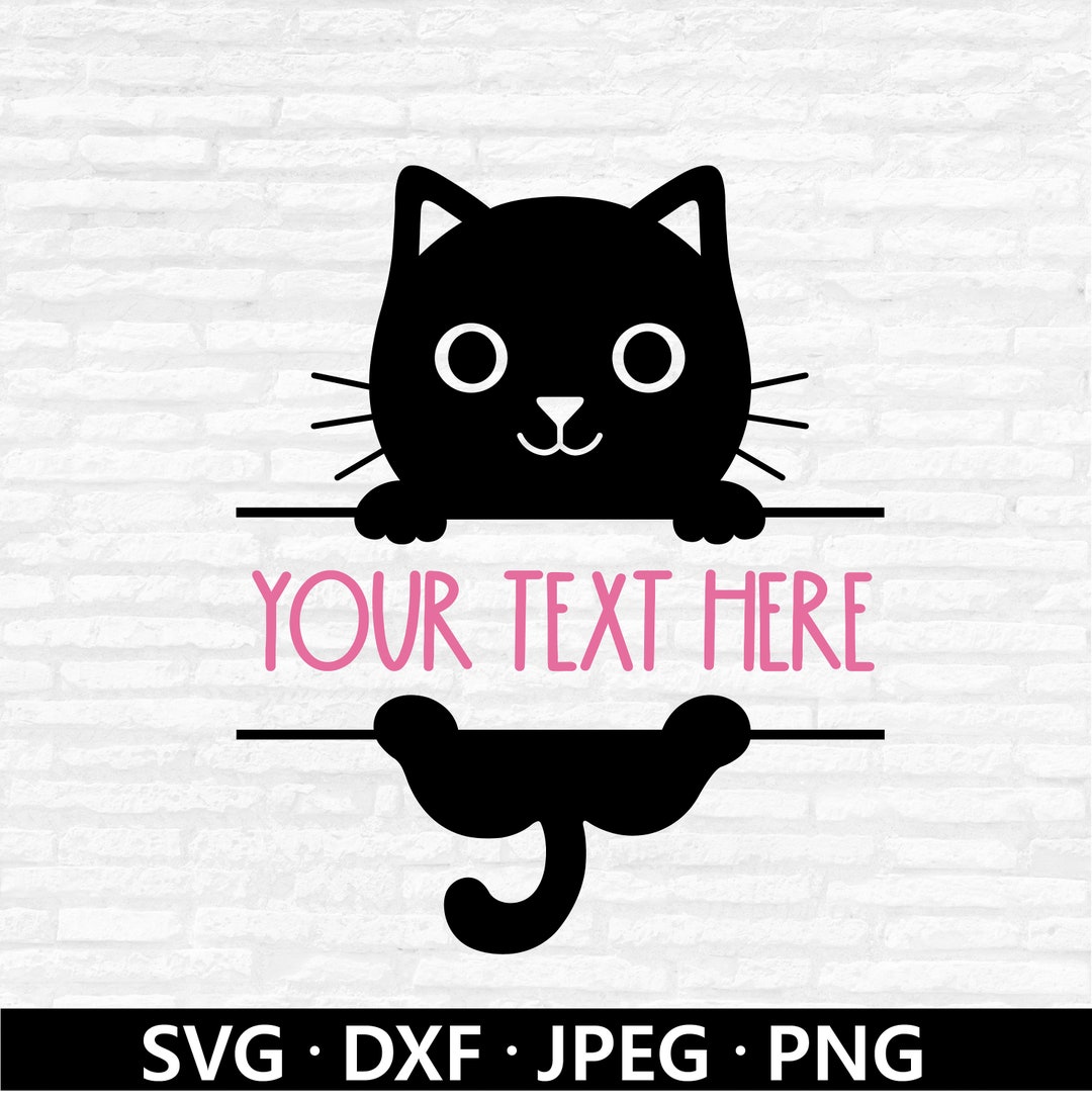 Cat Monogram Svg Cat Svg Cat Monogram Cat Cut File Cat Etsy