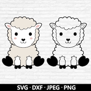 Sheep SVG, Baby Sheep Vector, Farm Animal Clipart, Easter PNG, Sheep Dxf file, Animal Baby Shirt, Cute sheep cut files Digital Download