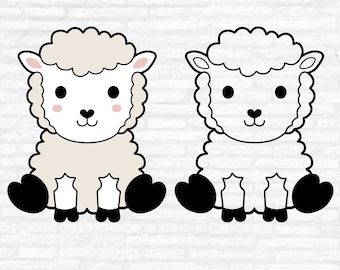 Sheep SVG, Baby Animal Clipart, Easter Animals PNG, Layered Cut File (Digital Download)