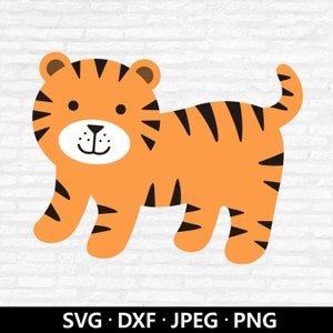 Tiger SVG, Baby Tiger SVG, Kids Shirt SVG, Cricut cut files, Layered files, Tiger clipart, Safari,Jungle,Animal Silhouette Svg For CriCut