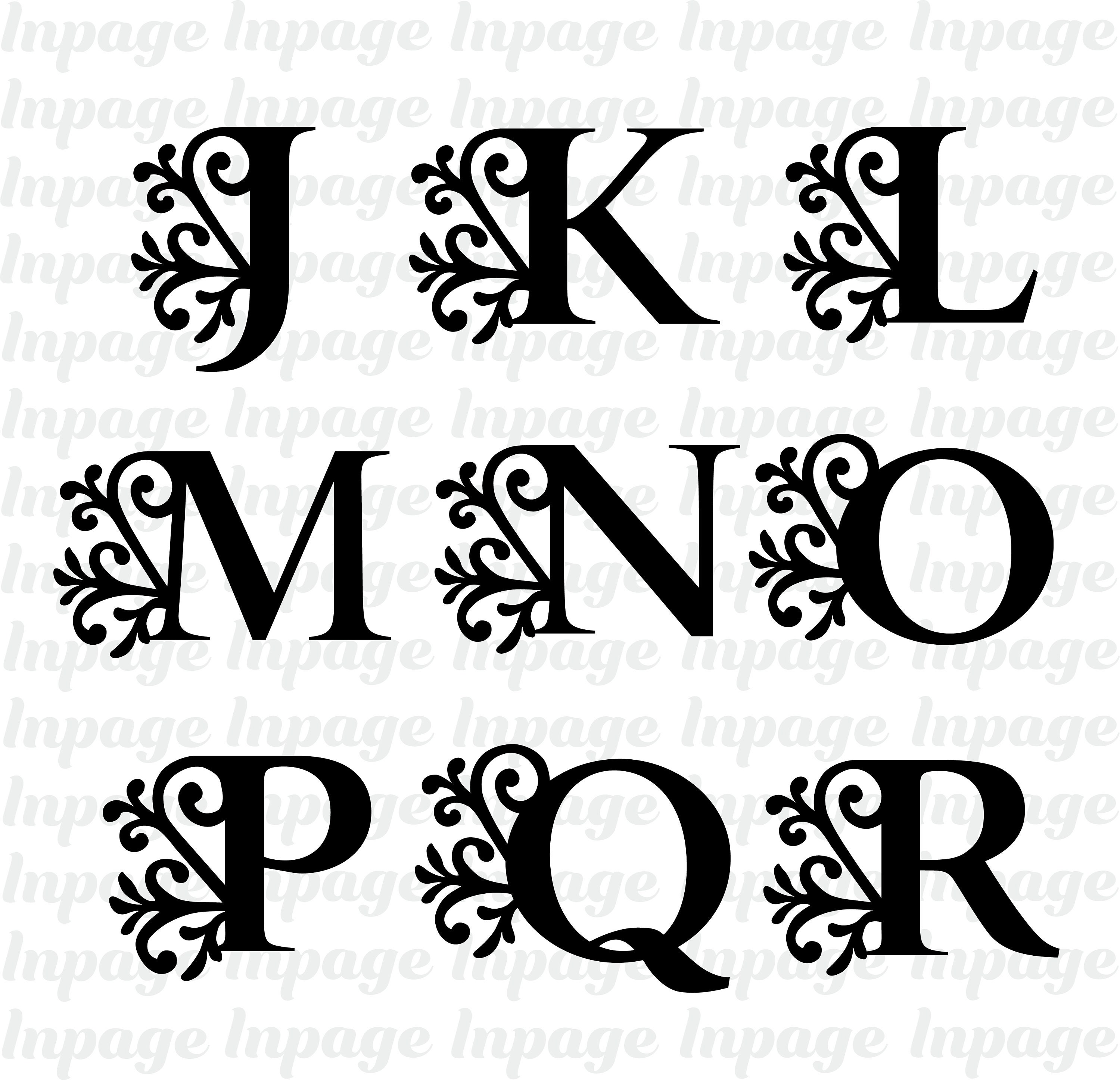 Schnörkel Buchstaben svg Monogramm Alphabet Buchstaben svg - Etsy.de