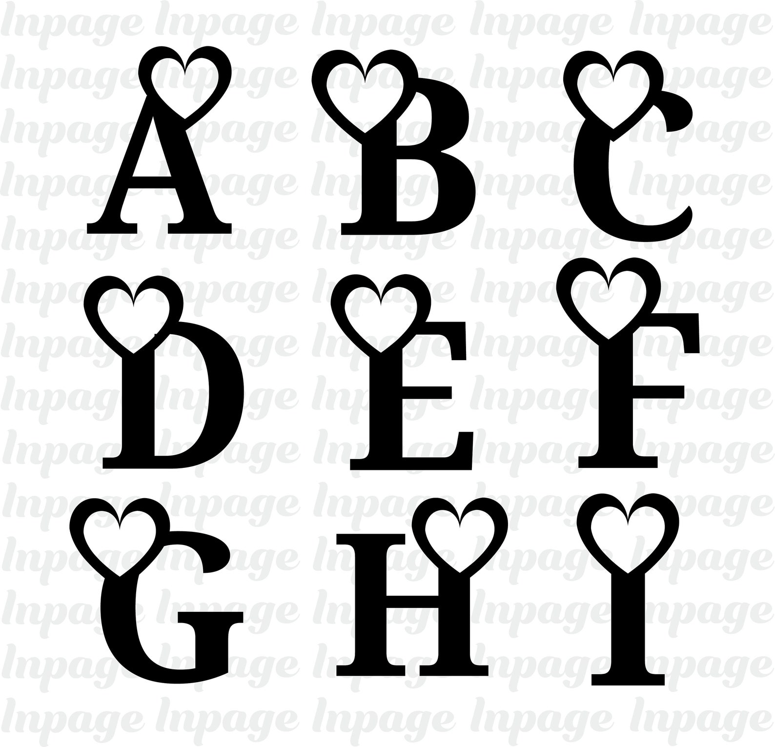 Love Alphabet Letter Svg Heart Alphabet Svg Files for | Etsy