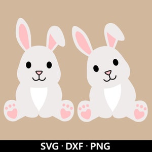 Baby Kaninchen SVG, Waldtiere Vektor, Kinderzimmer Tier PNG, Osterkaninchen Dxf, Hase PNG, Ostern Clipart, Hase Schnittdateien digitaler Download