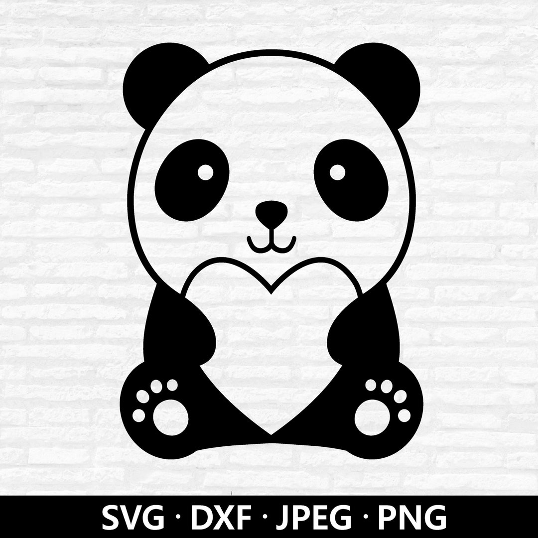 Panda Heart Outline SVG Cute Baby Panda Vector Panda Valentines Day panda-heart-outline-svg-cute-baby-panda-vector-panda-valentines-day
