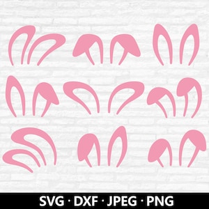 Hasenohren SVG-Bundle, Ostern Clipart, Hasenohren Vektor, Osterhase Shirt PNG, Kinder Tierohren, Hasenohren Schnittdateien digitaler Download