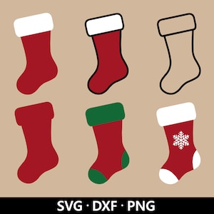 Paquete SVG de calcetines de Navidad, archivos SVG de Navidad, medias de Navidad Svg, imágenes prediseñadas de Navidad, medias de Navidad, calcetines Svg Descarga digital