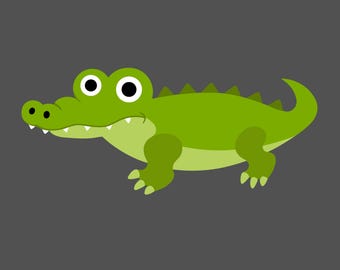 Clipart di alligatore, animale della savana SVG, DXF, PNG, file di taglio a livelli (download digitale)