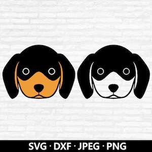 Teckel gezicht SVG, schattige teckel vectorbestand, huisdier gezicht png, schattige puppy dxf, hond gezicht clipart, teckel gesneden bestanden digitale download