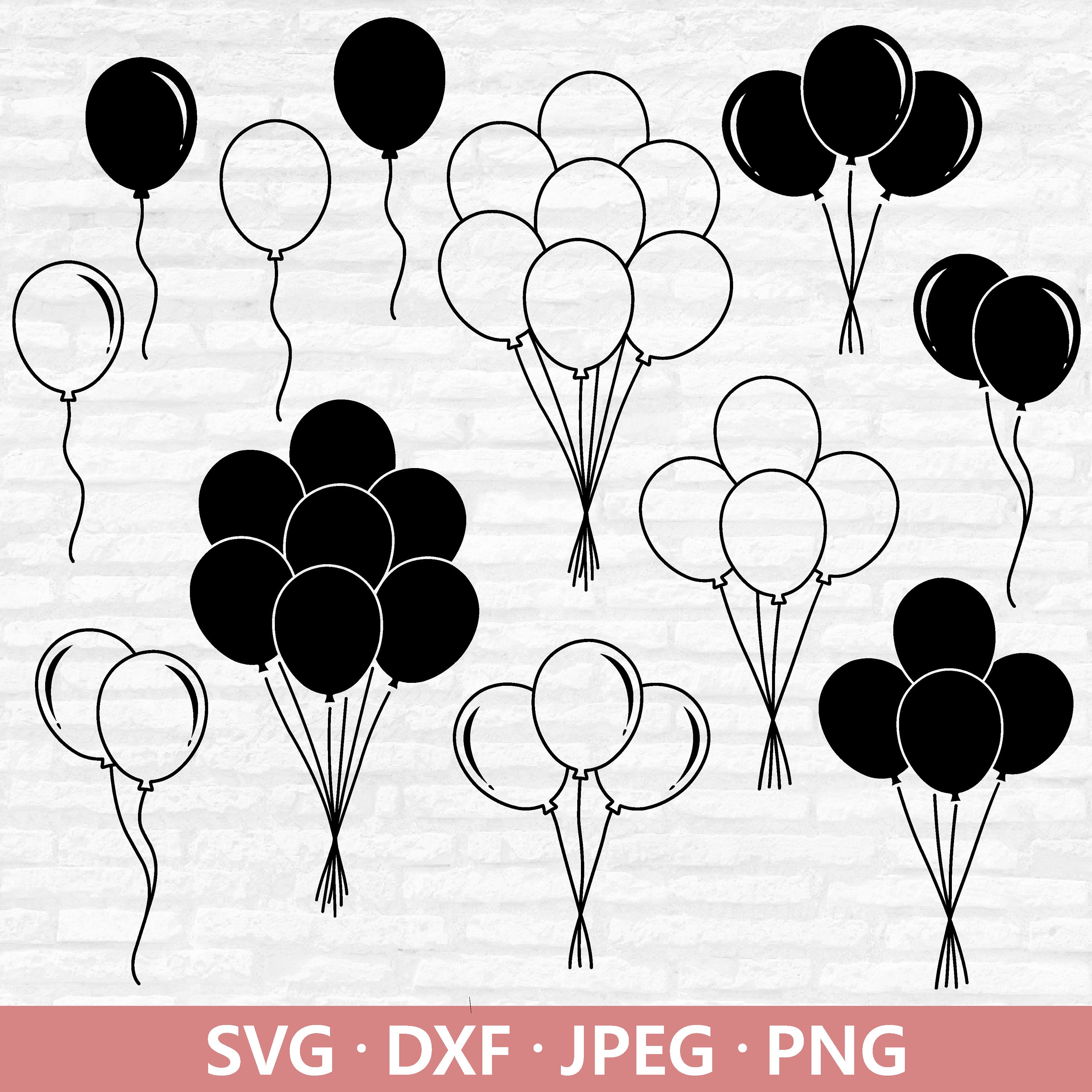Balloons svg bundle, Balloon Cut File, Balloons Clipart, Balloon  Silhouette, Birthday Party Celebration PNG, Ballon svg Digital Download