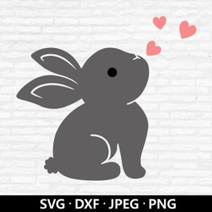 Cute Baby Bunny SVG, Easter Bunny Cut file, Rabbit SVG Baby Shower Shirt, Cute Animal Clipart, Bunny Silhouette Svg files For Cricut
