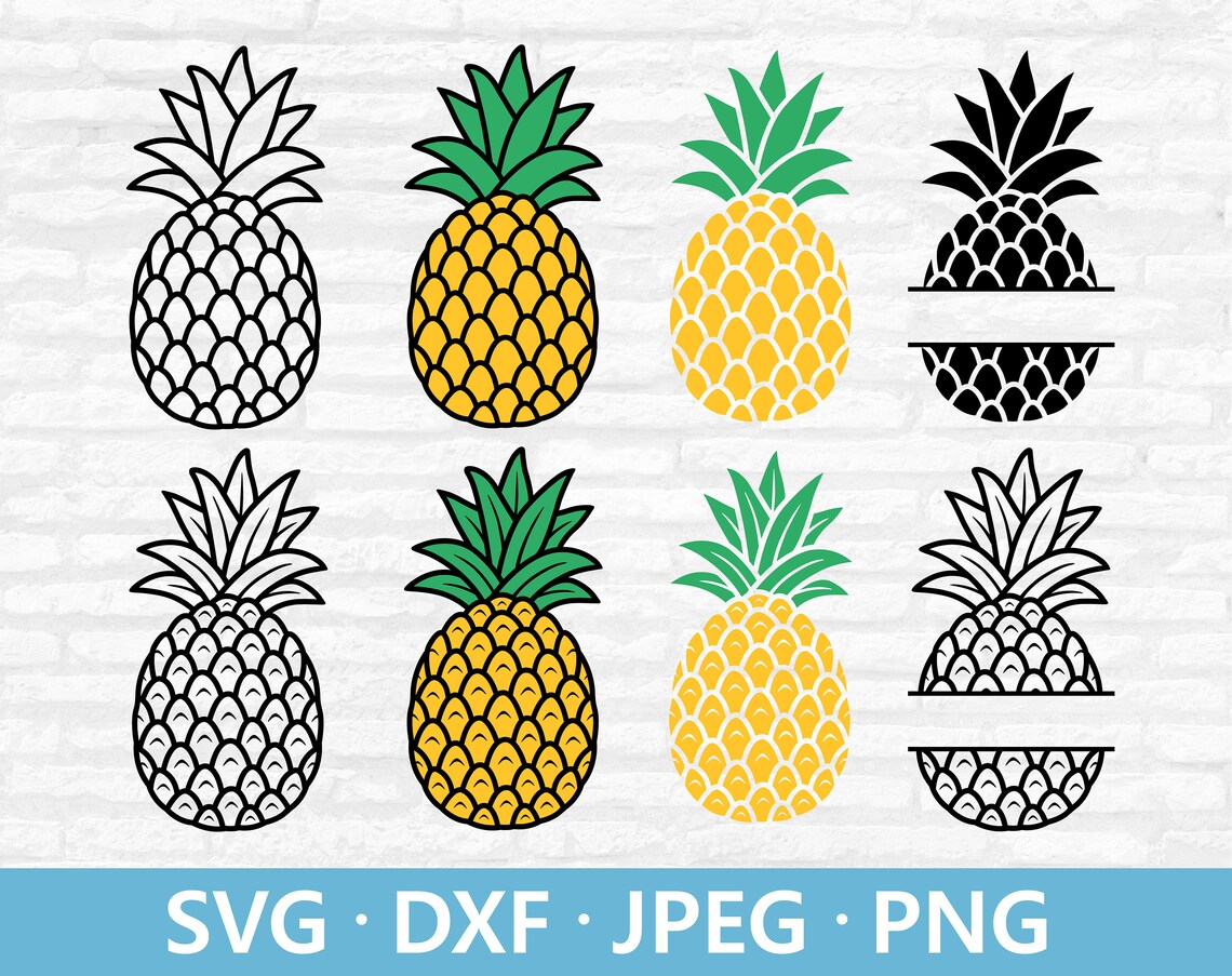 Pineapple SVG Pineapple Split Svg Summer Svg Pineapple - Etsy