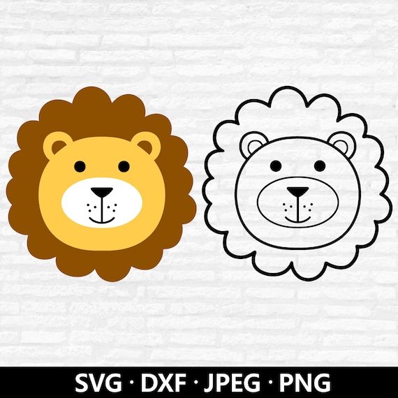 Baby Lion Face SVG, Cute Lion SVG, Baby Shower Shirt SVG, Cricut Cut Files,  Layered Files, Lion Clipart, Jungle Animal Silhouette Cricut - Etsy
