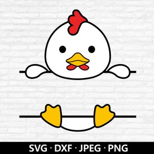 Poulet monogramme SVG, SVG de poulet, poule, clipart poulet, ferme svg, Svg de coq, nom des animaux de la ferme cadre coupe fichiers téléchargement numérique