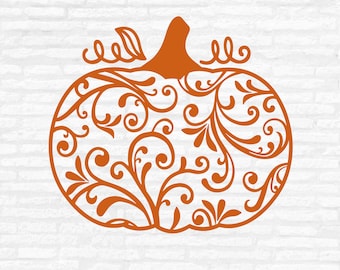 Calabaza en espiral SVG: Letrero de Halloween para otoño, archivo de corte Silhouette (descarga digital)