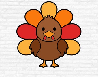 Turkey SVG, Thanksgiving Clipart, Layered Cut Files (Digital Download)