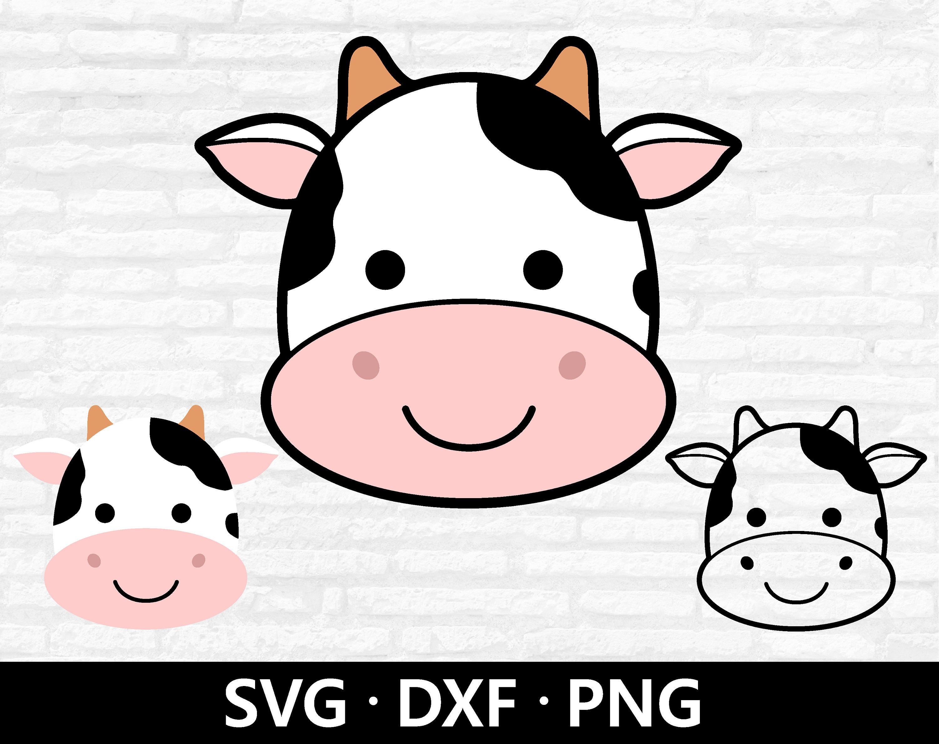 Cartoon Cow Face - Etsy Cartoon Cow Face - Etsy