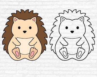 Hedgehog SVG, Woodland Animal Clipart, Layered Cut file (Digital Download)