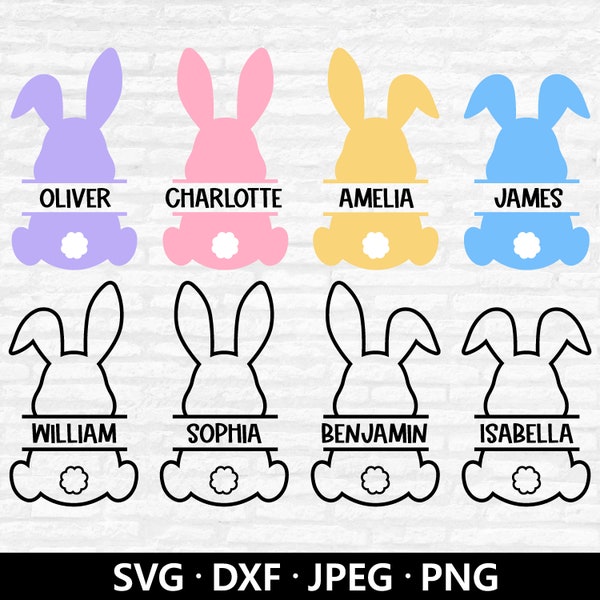 Easter Bunny Monogram SVG, Bunny Silhouette Svg for Cricut, Easter svg, Bunny Shape SVG, Rabbit Svg, Bunny Clipart, Bunny Monogram svg