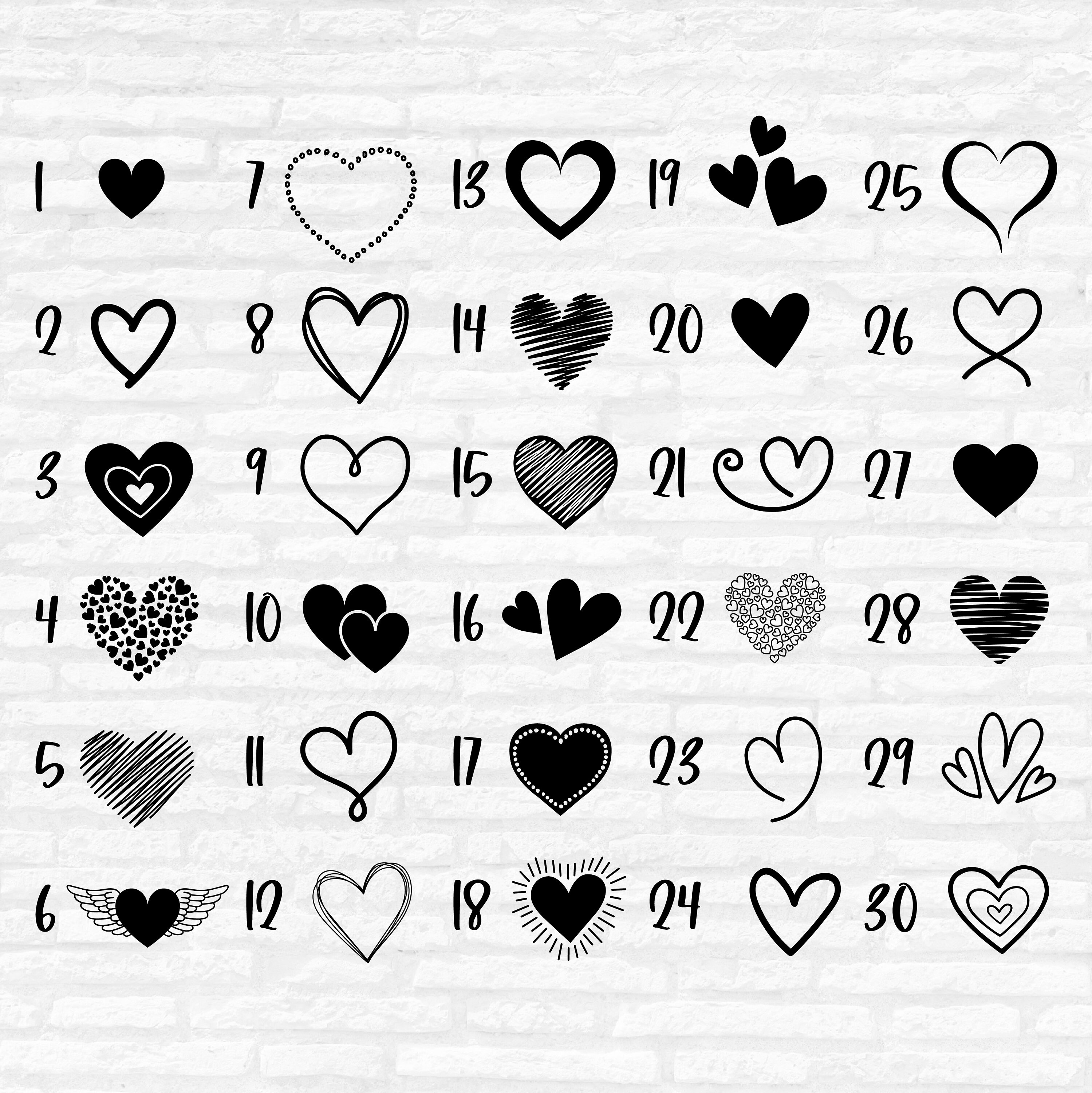Drawing & Illustration hearts svg hand drawn heart svg bundle red ...
