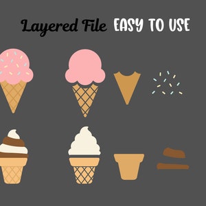 Glass SVG-paket: Sommardessert Clipart (digital nedladdning) bild 2