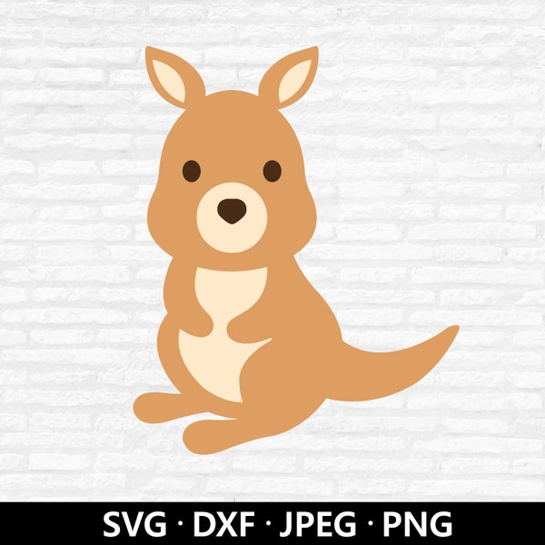 Kangaroo SVG, Kangaroo Cut Files, Jungle Animals SVG, Australia animals svg. Kangaroo Clipart, Cute Kangaroo Svg Files for Cricut Silhouette