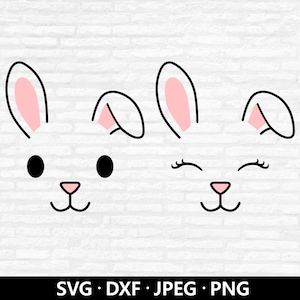 Bunny Face SVG, Easter Bunny Clipart, Bunny Vector, Cute Bunny Easter Png, Baby Rabbit Dxf, Cute Bunny Face Cut bestanden digitale download