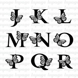 Butterfly Monogram SVG Alphabet, Butterfly Alphabet Monogram, Monogram ...