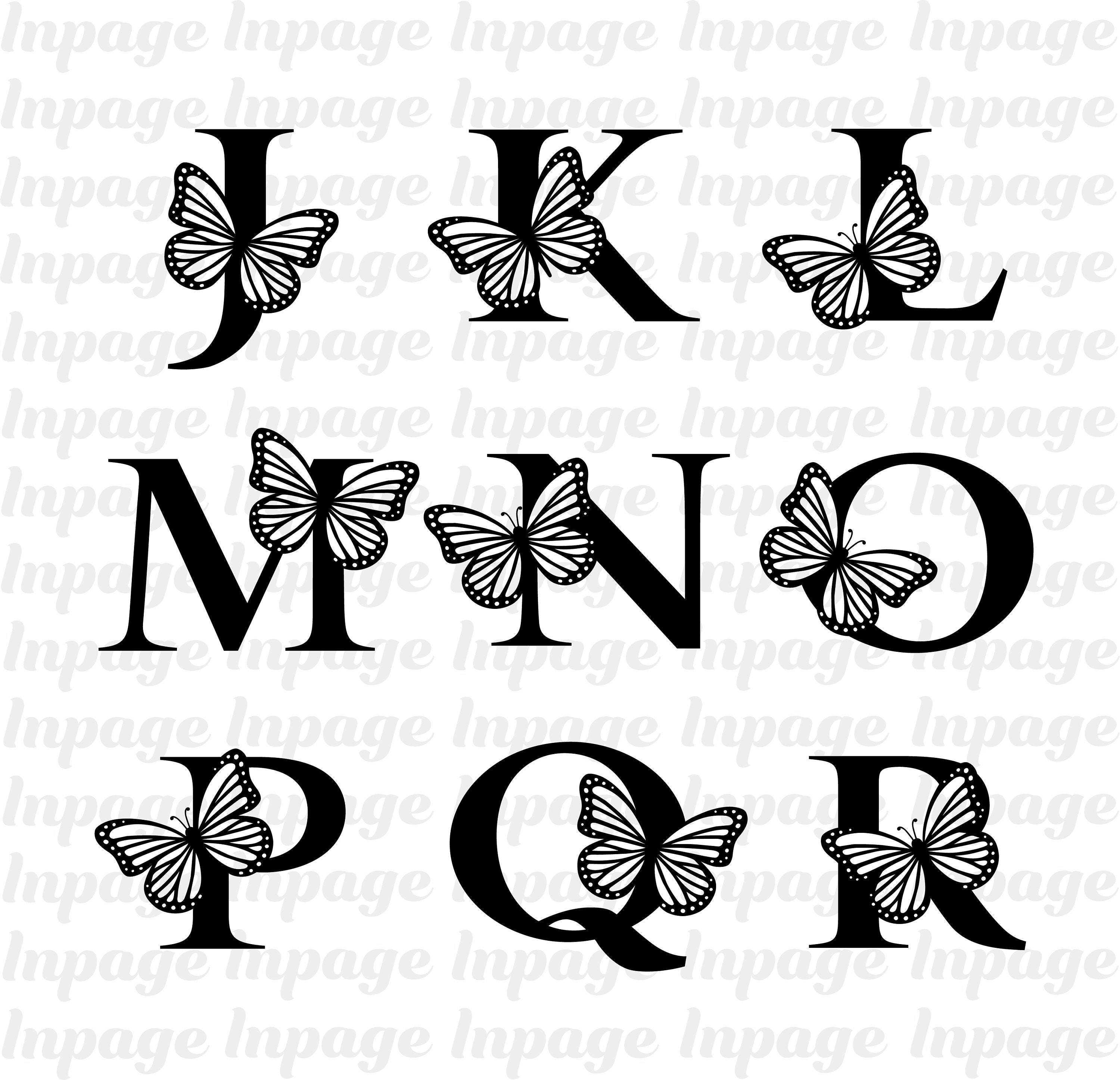 Butterfly Alphabet SVG