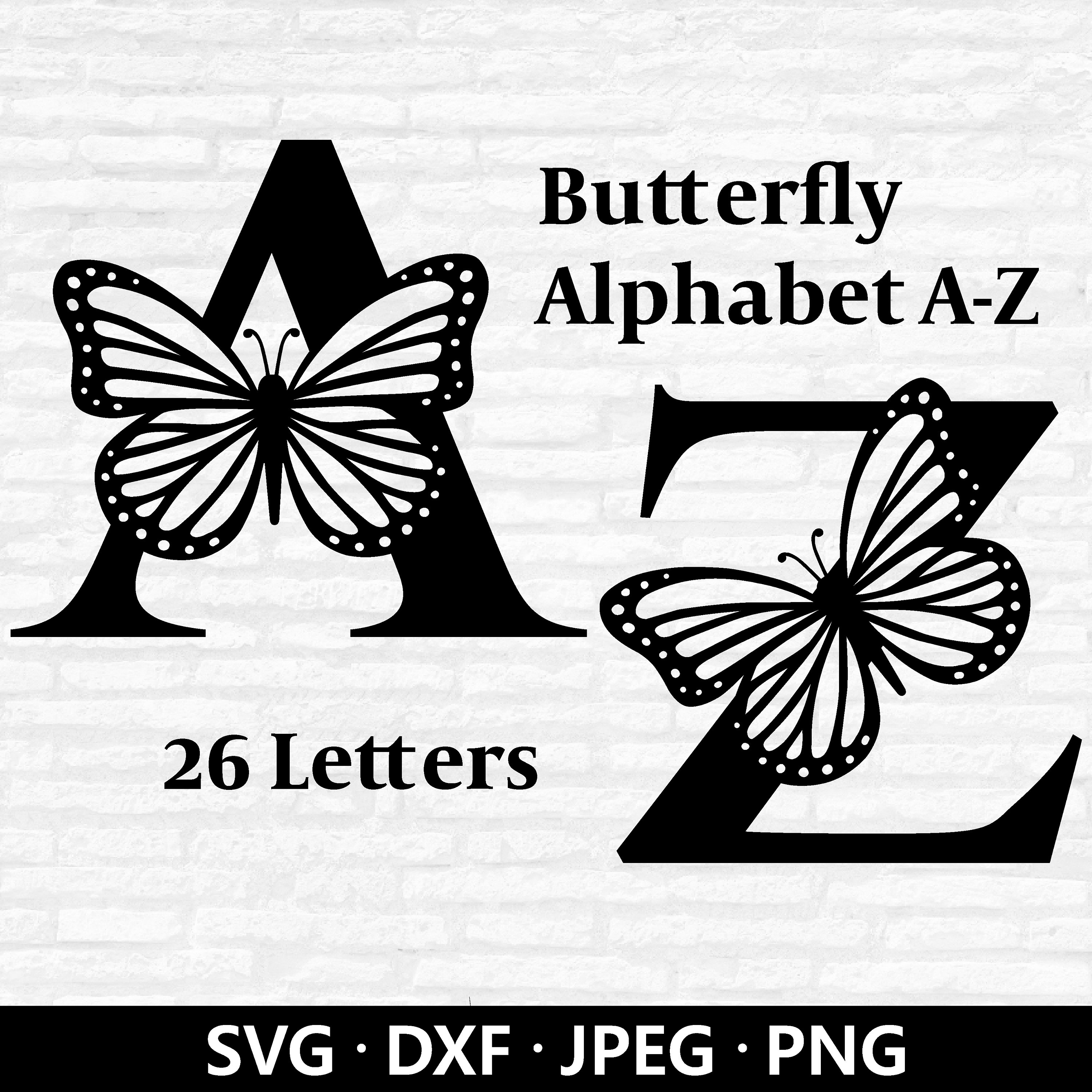 Butterfly Monogram SVG: Flying Alphabet Cut Files (digital 