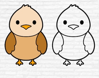 Sparrow SVG, Woodland Clipart, Baby Bird Cut Files (Digital Download)