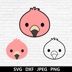Flamingo Face SVG: Tropical Clipart, Vector Graphics (Digital Download